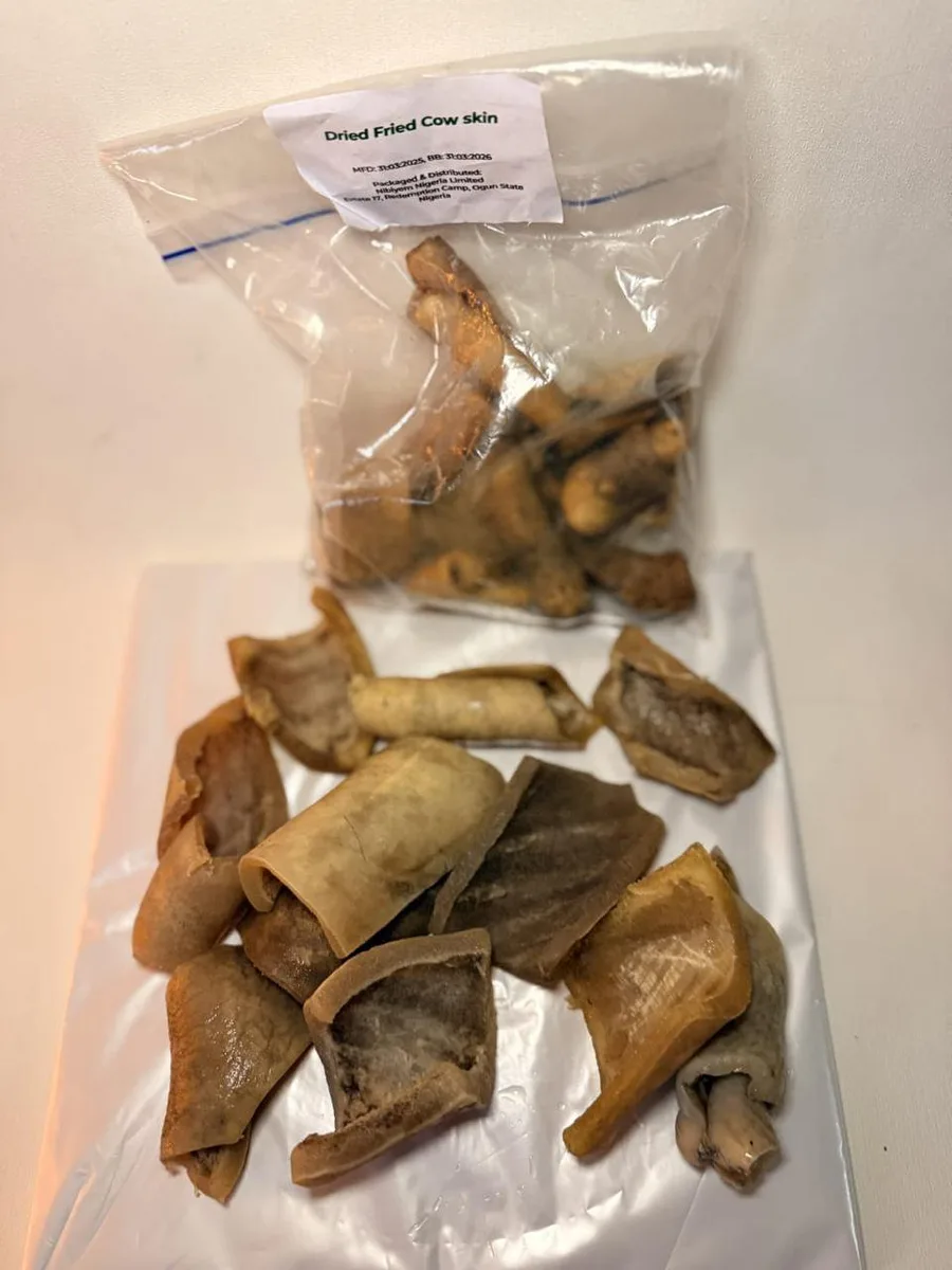 Dried Hairless Cowskin (Ponmo)
